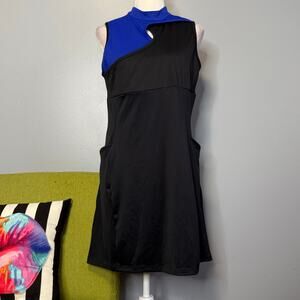 Adidas Blue Black Colorblock Athletic Dress Golf Tennis